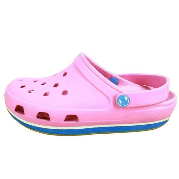 CROCS Shoes - Crocs Retro Classic Unisex Pink Rubber Gum Sole Slip On Comfort Flat Clogs Sz 8